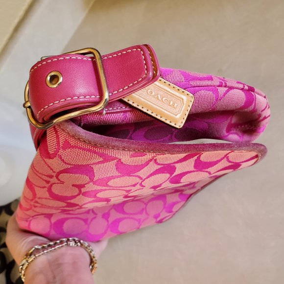 Vintage Rare Coach Pink Signature Shoulder Bag Purse - Picture 5 of 10